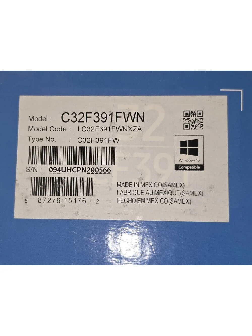 SAMSUNG WHITE CURVED 32